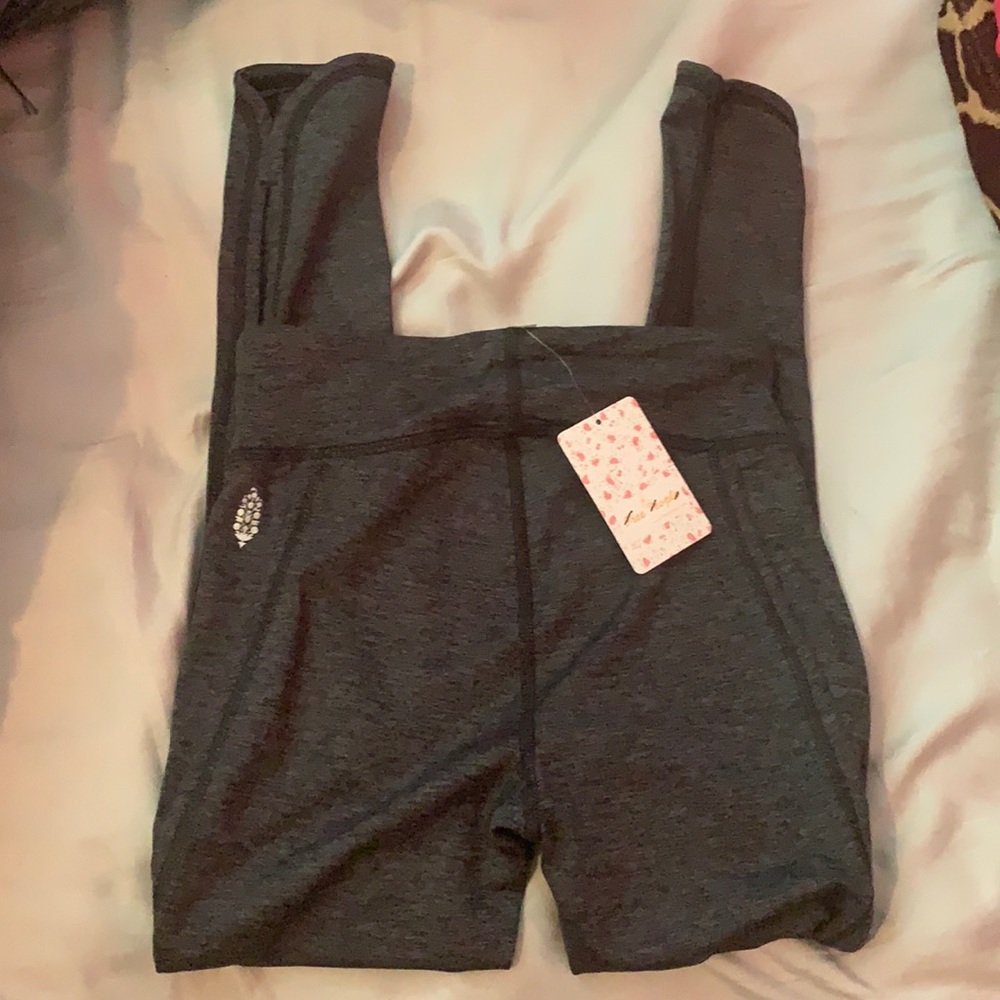 Free People movement charcoal leggings with cutout